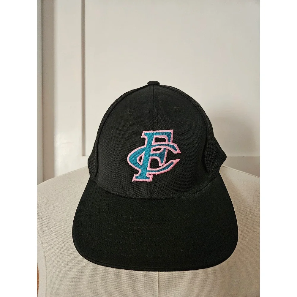 Pacific Headwear 404M Trucker Hat Cap Black PG Logo Men's Size L-XL Flexfit